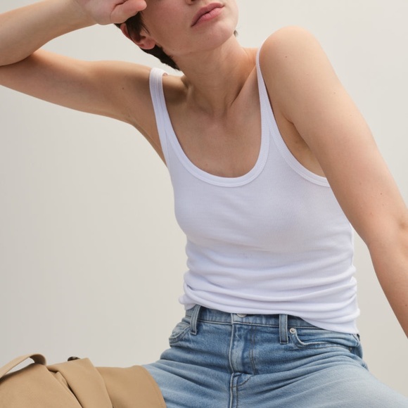 AYR Tops - AYR White Ribbed Tank Top